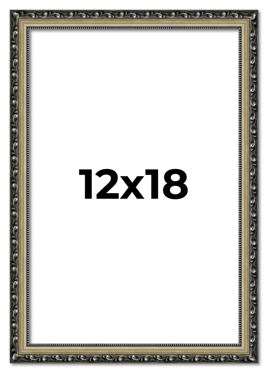 12x18 Museum-Quality Picture Frame with UV-Resistant Acrylic & Acid-Free Backing, Available in 4 Finishes - Gold, Silver, Bronze, and Black